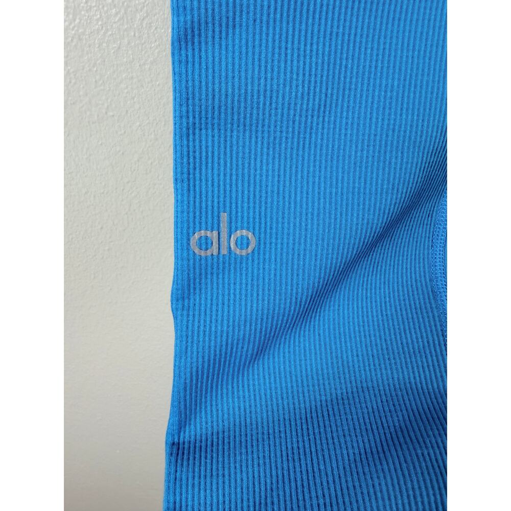 Alo Teal/Blue Yoga Mindful Movement Ribbed Leggings Womens XS Blue High Rise - Picture 7 of 10